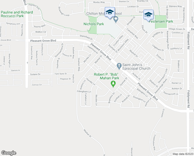 map of restaurants, bars, coffee shops, grocery stores, and more near 1104 Amington Drive in Roseville