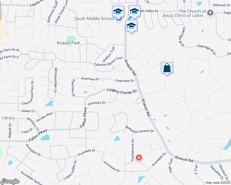 map of restaurants, bars, coffee shops, grocery stores, and more near 522 Legacy Pointe Drive in St. Peters