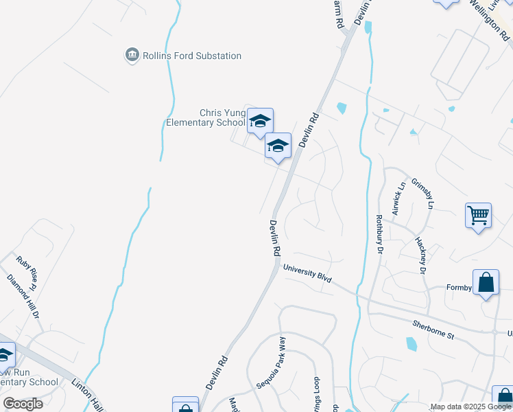 map of restaurants, bars, coffee shops, grocery stores, and more near 8688 Night Watch Court in Bristow
