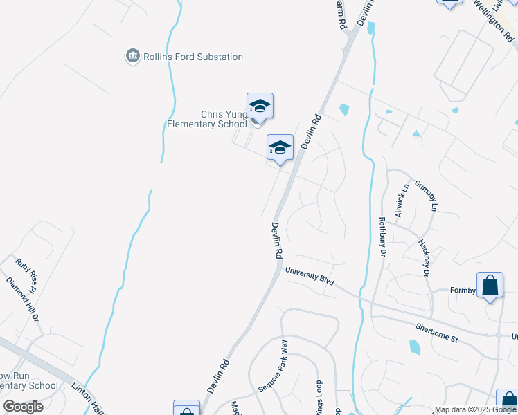 map of restaurants, bars, coffee shops, grocery stores, and more near 8688 Night Watch Court in Bristow