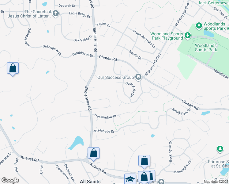 map of restaurants, bars, coffee shops, grocery stores, and more near 505 Gentle Breeze Drive in St. Peters