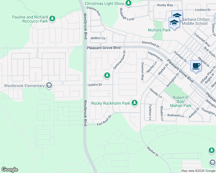 map of restaurants, bars, coffee shops, grocery stores, and more near 409 Draco Lane in Roseville