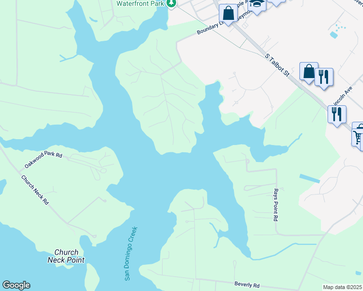 map of restaurants, bars, coffee shops, grocery stores, and more near 8061 Trice Field Road in Saint Michaels