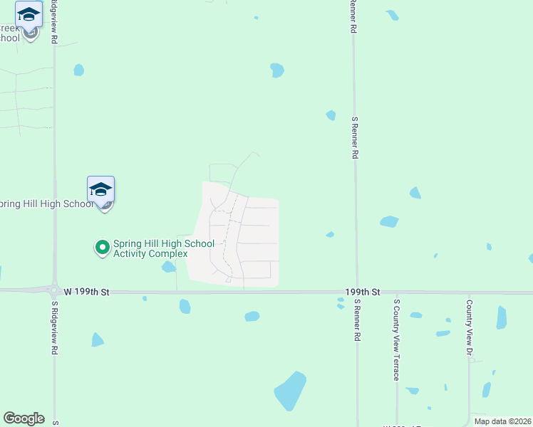 map of restaurants, bars, coffee shops, grocery stores, and more near 17209 West 197th Terrace in Spring Hill