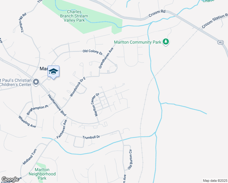 map of restaurants, bars, coffee shops, grocery stores, and more near 8603 Sweet Rose Court in Upper Marlboro