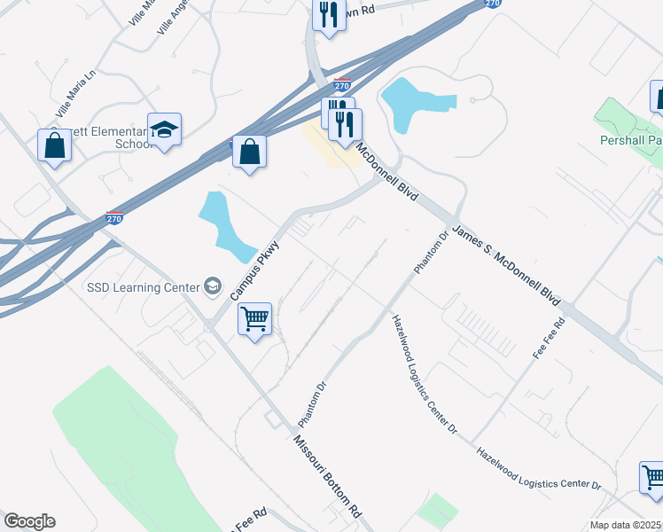 map of restaurants, bars, coffee shops, grocery stores, and more near 595 Anglum Road in Hazelwood