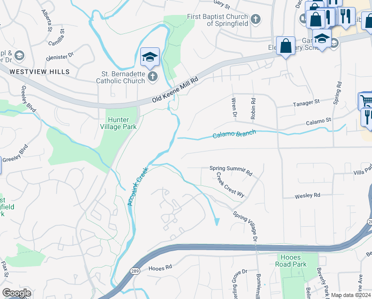 map of restaurants, bars, coffee shops, grocery stores, and more near 7509 Oriole Avenue in Springfield