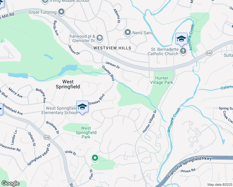 map of restaurants, bars, coffee shops, grocery stores, and more near 7821 Anson Court in West Springfield