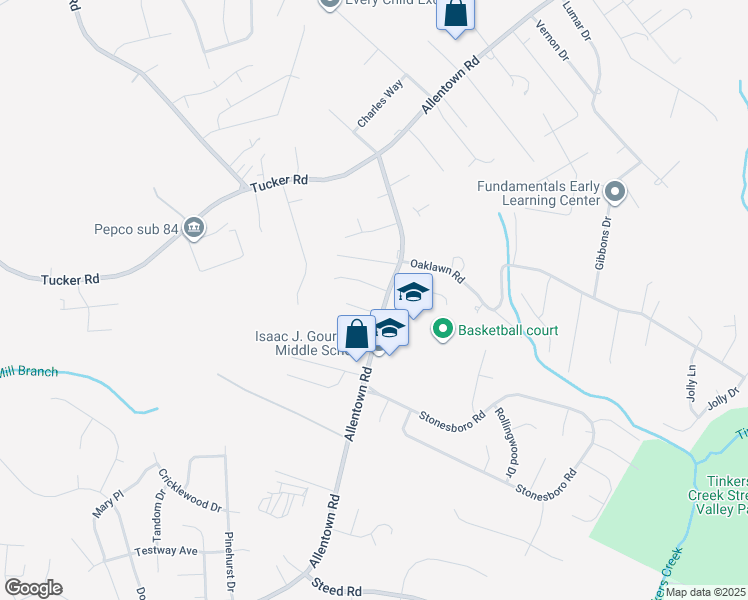 map of restaurants, bars, coffee shops, grocery stores, and more near 8515 Allentown Road in Fort Washington