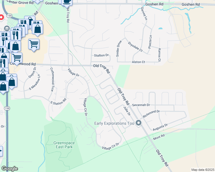 map of restaurants, bars, coffee shops, grocery stores, and more near 38 Jason Drive in Glen Carbon