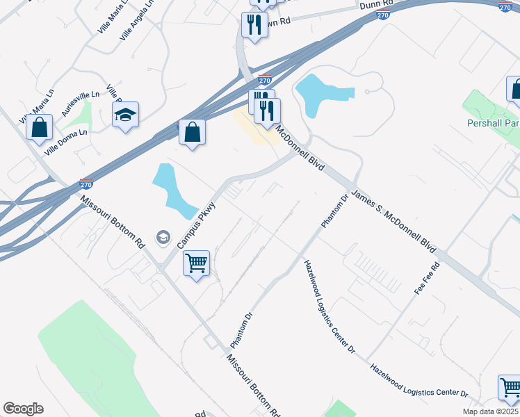 map of restaurants, bars, coffee shops, grocery stores, and more near 595 Anglum Road in Hazelwood