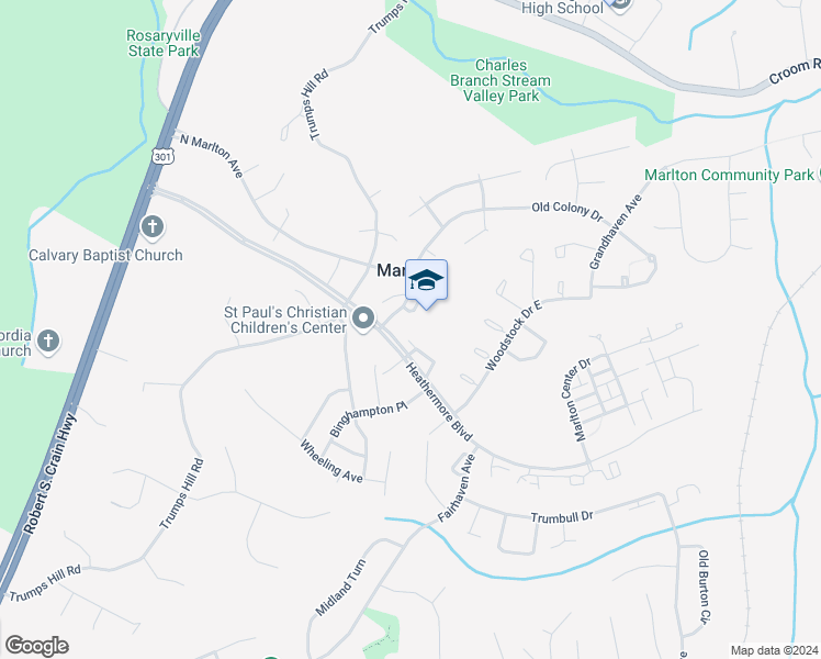 map of restaurants, bars, coffee shops, grocery stores, and more near 8510 Biscayne Court in Upper Marlboro