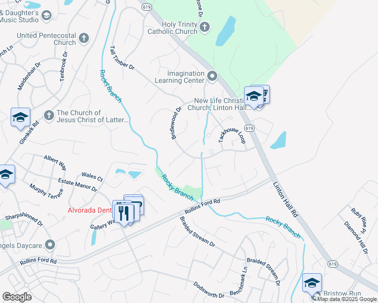 map of restaurants, bars, coffee shops, grocery stores, and more near 8531 Preakness Place in Gainesville