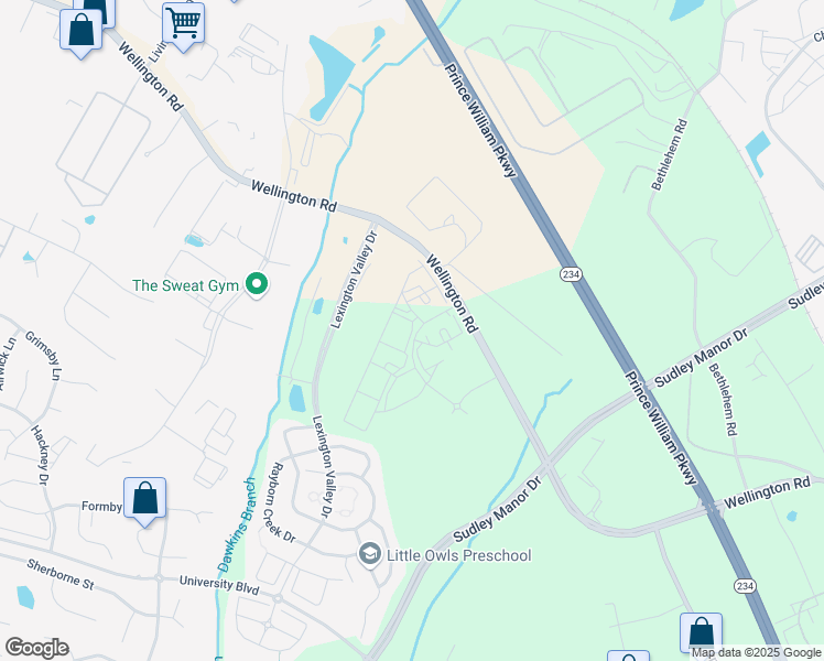 map of restaurants, bars, coffee shops, grocery stores, and more near 11772 Boltonia Drive in Manassas