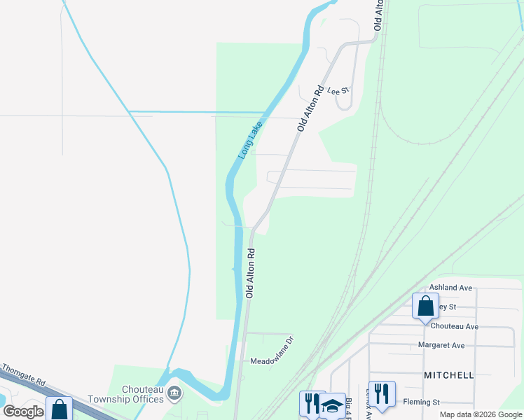 map of restaurants, bars, coffee shops, grocery stores, and more near 5731 Old Alton Road in Granite City