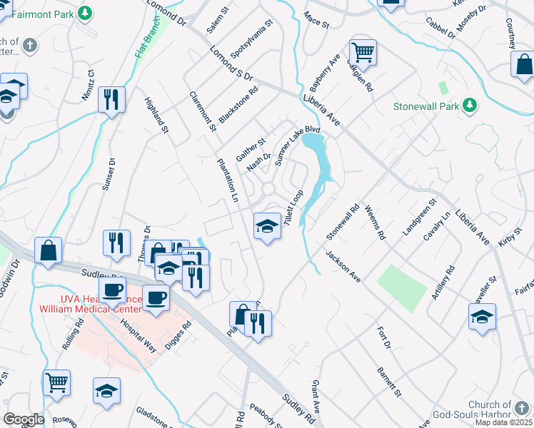 map of restaurants, bars, coffee shops, grocery stores, and more near 9491 Bankhead Drive in Manassas