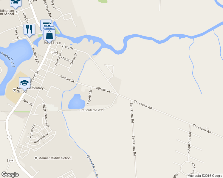 map of restaurants, bars, coffee shops, grocery stores, and more near 25725 Cave Neck Road in Milton