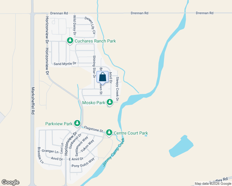 map of restaurants, bars, coffee shops, grocery stores, and more near 4119 Sleepy Creek Drive in Colorado Springs