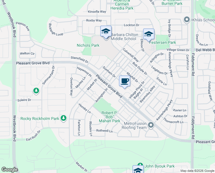 map of restaurants, bars, coffee shops, grocery stores, and more near 1024 Saltmill Place in Roseville