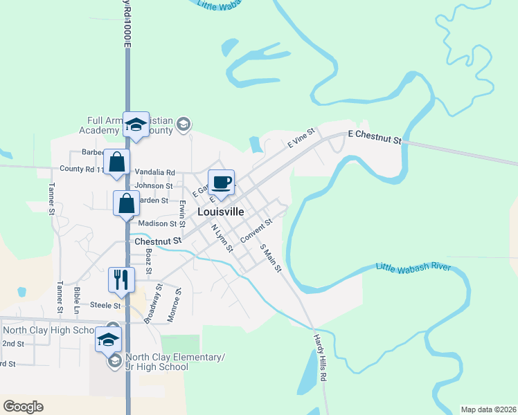 map of restaurants, bars, coffee shops, grocery stores, and more near 214-224 Illinois Street in Louisville