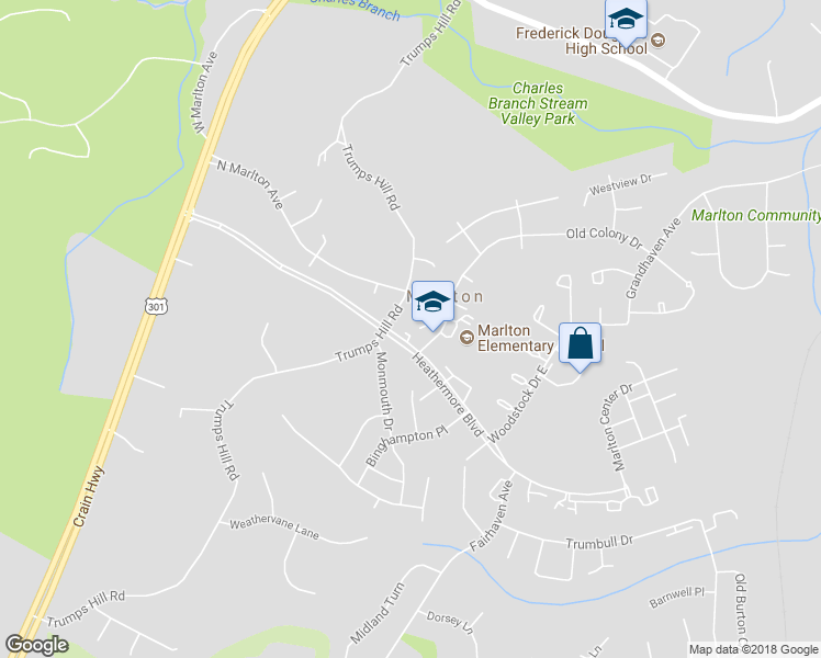 map of restaurants, bars, coffee shops, grocery stores, and more near 8502 Heathermore Boulevard in Upper Marlboro