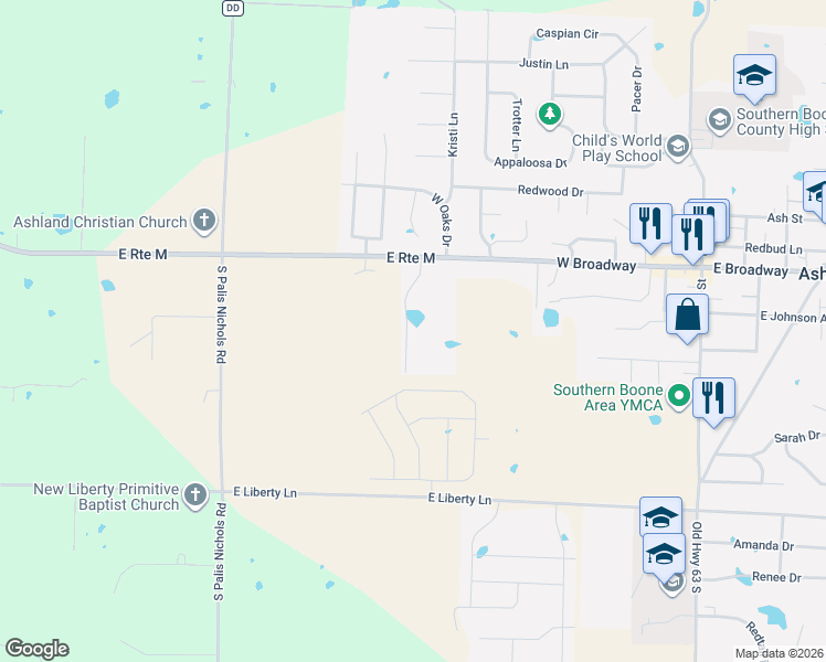 map of restaurants, bars, coffee shops, grocery stores, and more near 804 West Broadway in Ashland