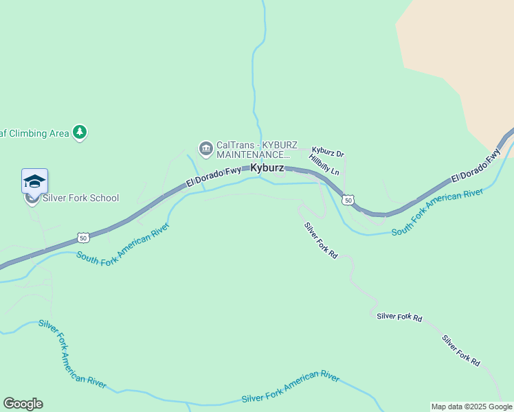 map of restaurants, bars, coffee shops, grocery stores, and more near 11730 Red Wing Trail in Kyburz