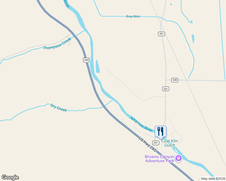 map of restaurants, bars, coffee shops, grocery stores, and more near 24325 US Highway 285 in Buena Vista