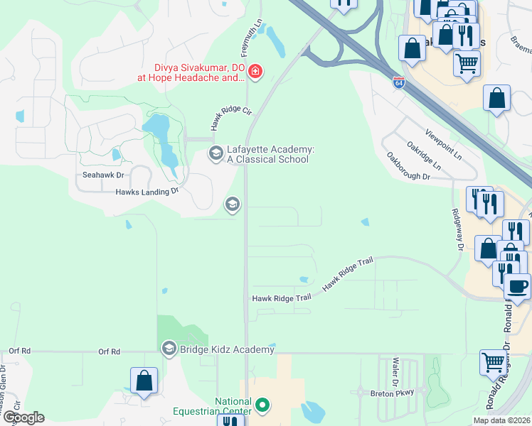 map of restaurants, bars, coffee shops, grocery stores, and more near 4684 Lake Saint Louis Boulevard in Lake Saint Louis