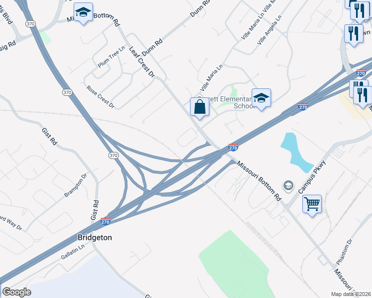 map of restaurants, bars, coffee shops, grocery stores, and more near 4851 Heritage Heights Circle in Hazelwood
