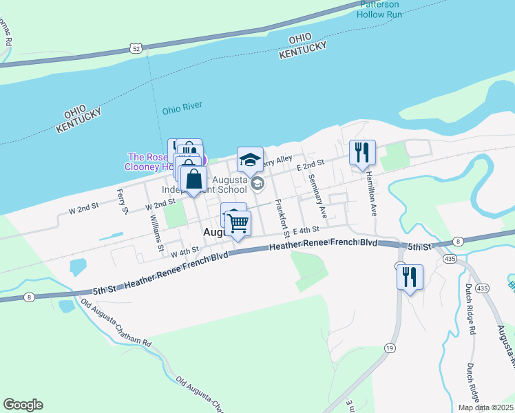 map of restaurants, bars, coffee shops, grocery stores, and more near 207 Bracken Street in Augusta