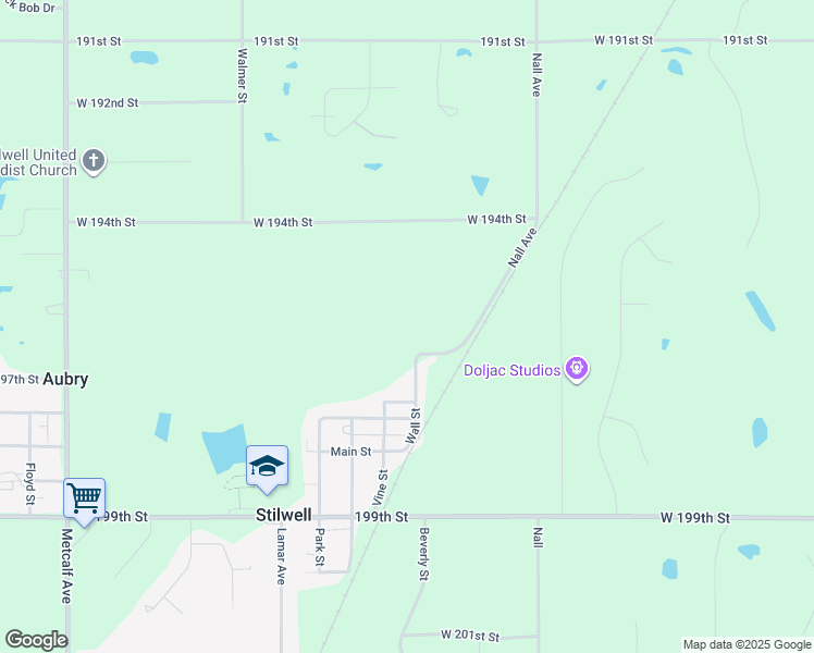 map of restaurants, bars, coffee shops, grocery stores, and more near 19570 Nall Avenue in Stilwell