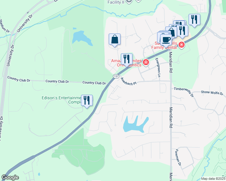 map of restaurants, bars, coffee shops, grocery stores, and more near 2644 North Bluff Road in Edwardsville