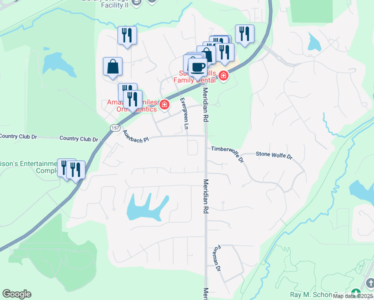 map of restaurants, bars, coffee shops, grocery stores, and more near 8 Brandea Court in Glen Carbon