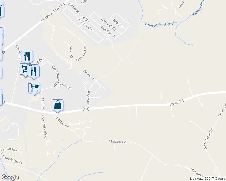 map of restaurants, bars, coffee shops, grocery stores, and more near 29758 Penny Lane in Easton