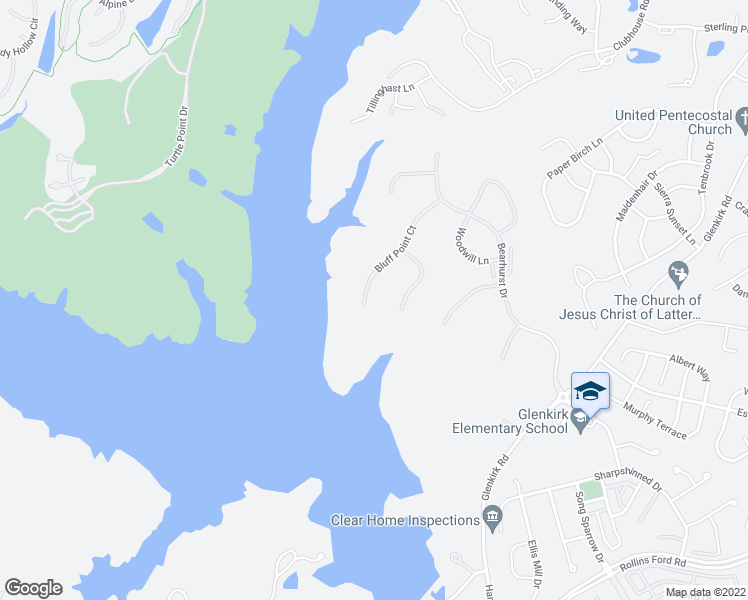 map of restaurants, bars, coffee shops, grocery stores, and more near 14525 Bluff Point Court in Gainesville