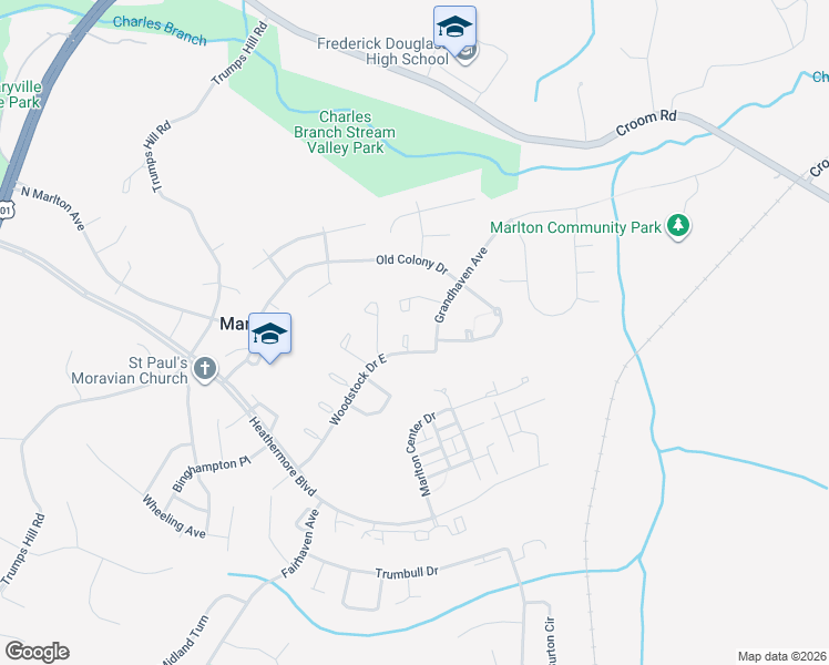 map of restaurants, bars, coffee shops, grocery stores, and more near 8506 Rheims Court in Upper Marlboro