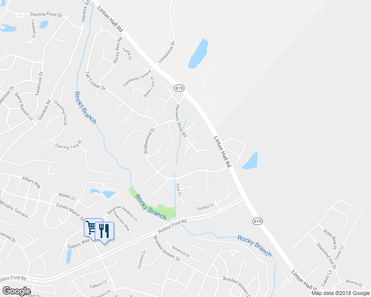 map of restaurants, bars, coffee shops, grocery stores, and more near 13626 Shire Pl in Gainesville