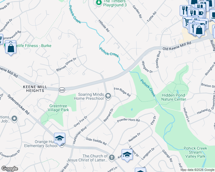 map of restaurants, bars, coffee shops, grocery stores, and more near 6603 Huntsman Boulevard in Springfield