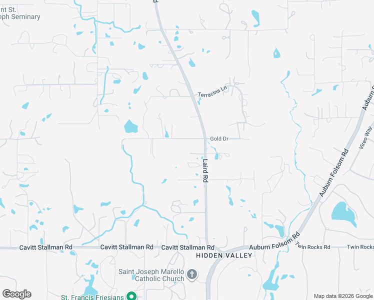 map of restaurants, bars, coffee shops, grocery stores, and more near 6542 Laird Road in Loomis