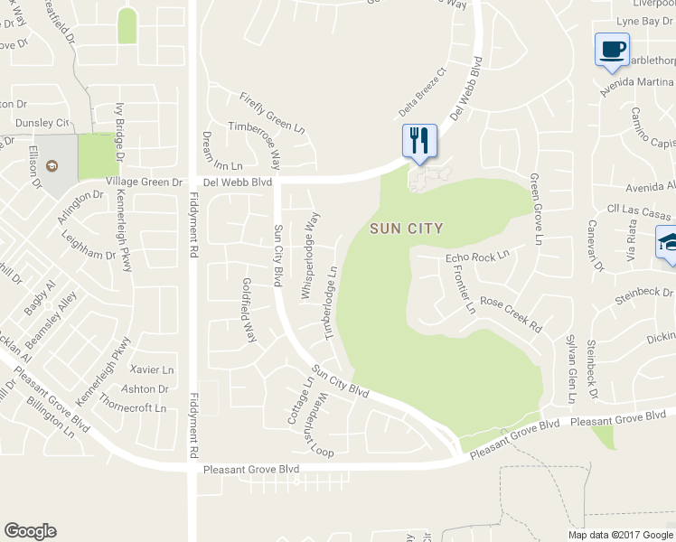 map of restaurants, bars, coffee shops, grocery stores, and more near 6054 Timberlodge Lane in Roseville