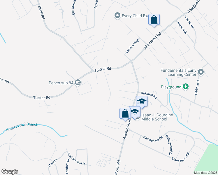 map of restaurants, bars, coffee shops, grocery stores, and more near Rose Marie Drive in Fort Washington