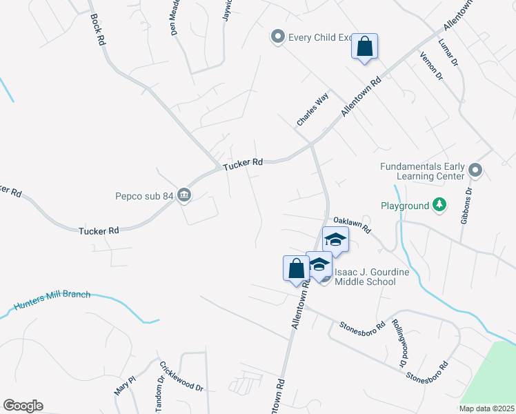 map of restaurants, bars, coffee shops, grocery stores, and more near 8404 Rose Marie Drive in Fort Washington