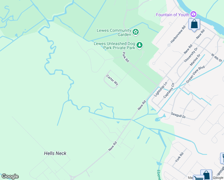 map of restaurants, bars, coffee shops, grocery stores, and more near 201 Samantha Drive in Lewes
