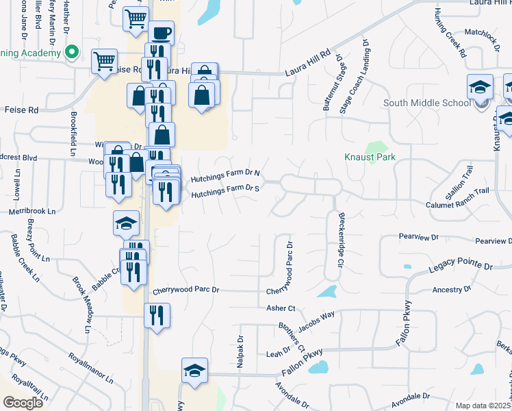 map of restaurants, bars, coffee shops, grocery stores, and more near 10 Chastain Court in O'Fallon
