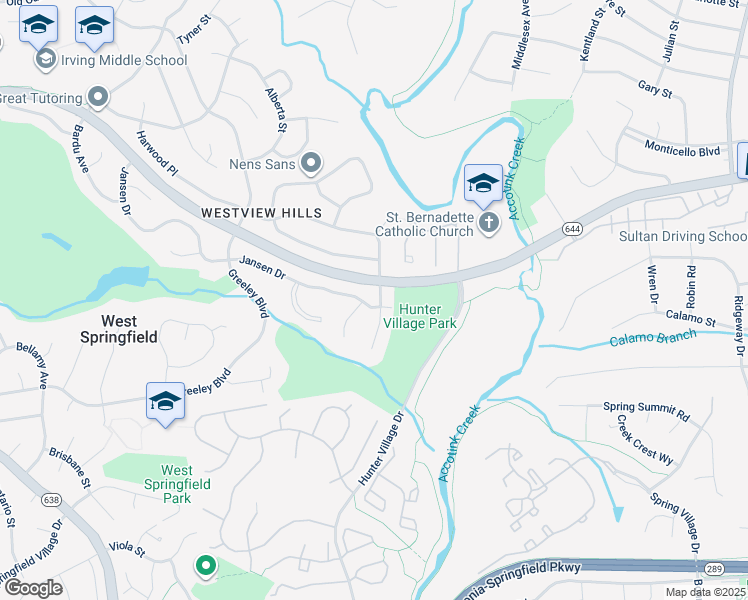 map of restaurants, bars, coffee shops, grocery stores, and more near 6603 Harwood Place in West Springfield