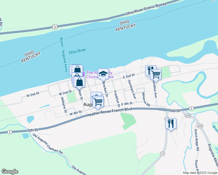 map of restaurants, bars, coffee shops, grocery stores, and more near 207 Bracken Street in Augusta