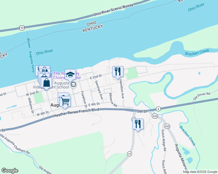 map of restaurants, bars, coffee shops, grocery stores, and more near 511 Chapel Avenue in Augusta