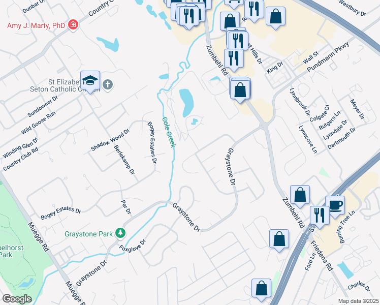 map of restaurants, bars, coffee shops, grocery stores, and more near 1765 Doris Walter Lane in Saint Charles