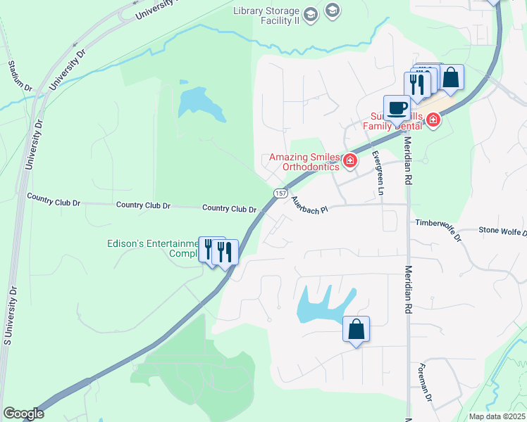 map of restaurants, bars, coffee shops, grocery stores, and more near 2644 North Bluff Road in Glen Carbon